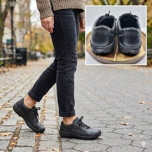KEEN‎ Women Leather Lace Up Comfort Walking Shoes Black Size 8